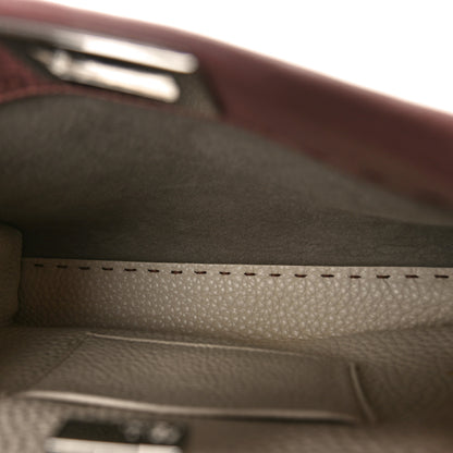 Fendi Cuoio Romano Selleria Bi-Color Mini Peekaboo Iconic Satchel English Rose Camelia 5 of 9