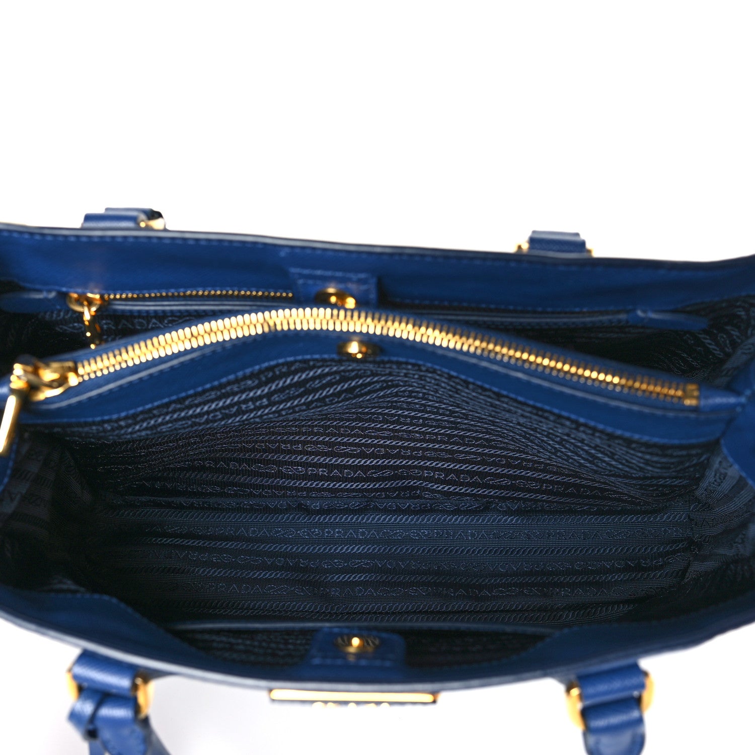 Prada Saffiano Medium Galleria Double Zip Tote Bluette 5 of 9