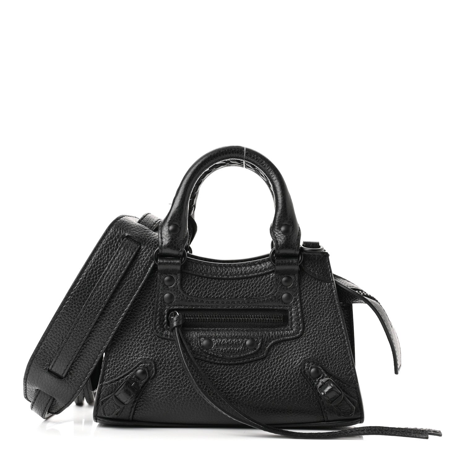 Balenciaga Grained Calfskin Neo Classic Black Hardware Nano City Crossbody Black 1 of 9