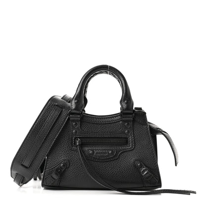 Balenciaga Grained Calfskin Neo Classic Black Hardware Nano City Crossbody Black 1 of 9