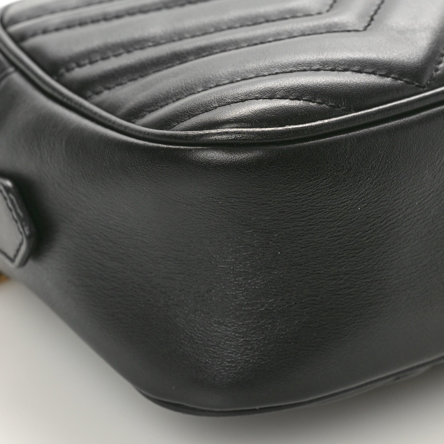 Gucci Calfskin Matelasse Small GG Marmont Chain Shoulder Bag Black 9 of 10