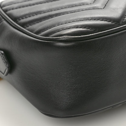 Gucci Calfskin Matelasse Small GG Marmont Chain Shoulder Bag Black 9 of 10