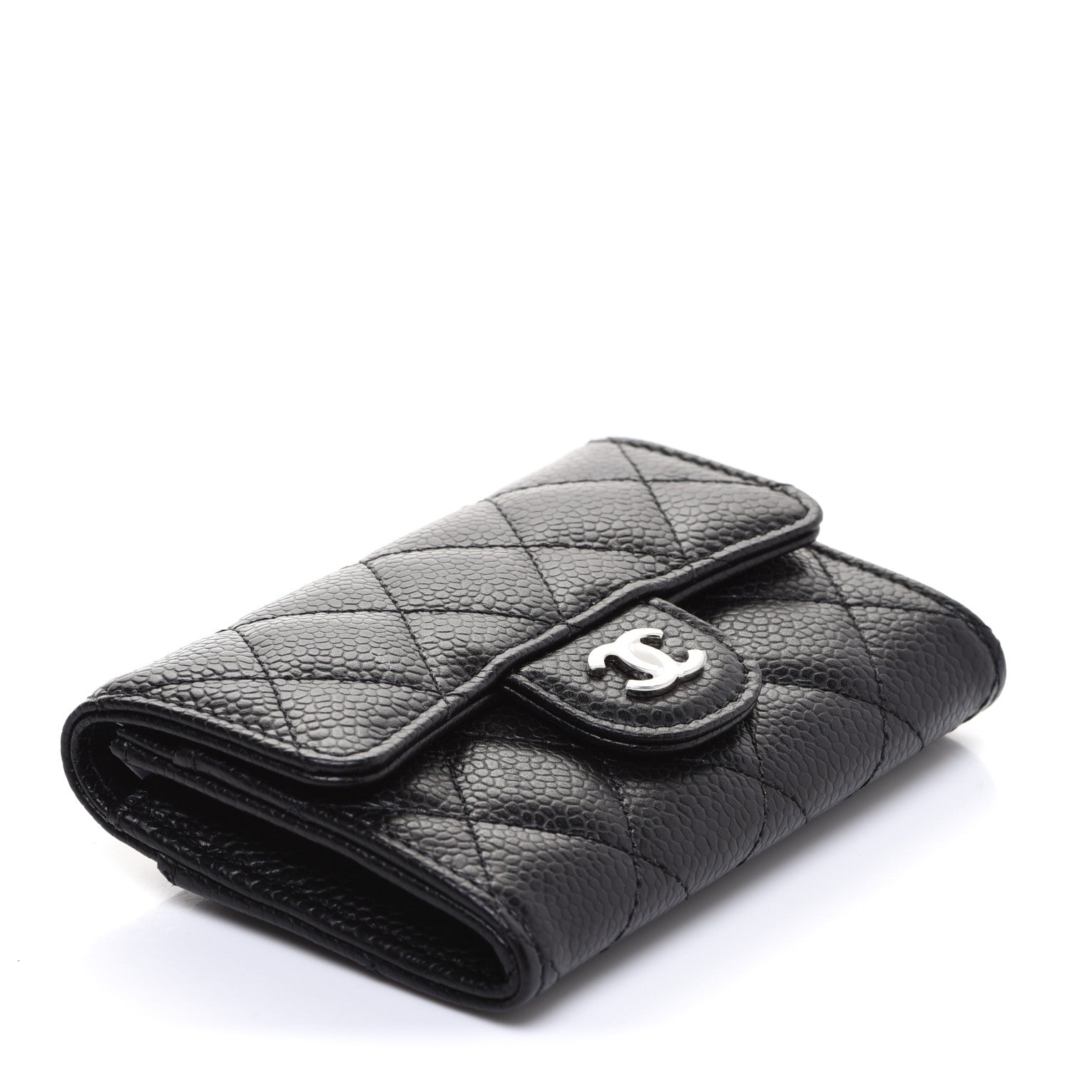 Chanel Caviar Quilted Flap Card Holder Wallet Black 4 of 9