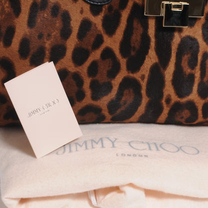Jimmy Choo Calf Hair Leopard Print Medium Rosalie Satchel 4 of 8