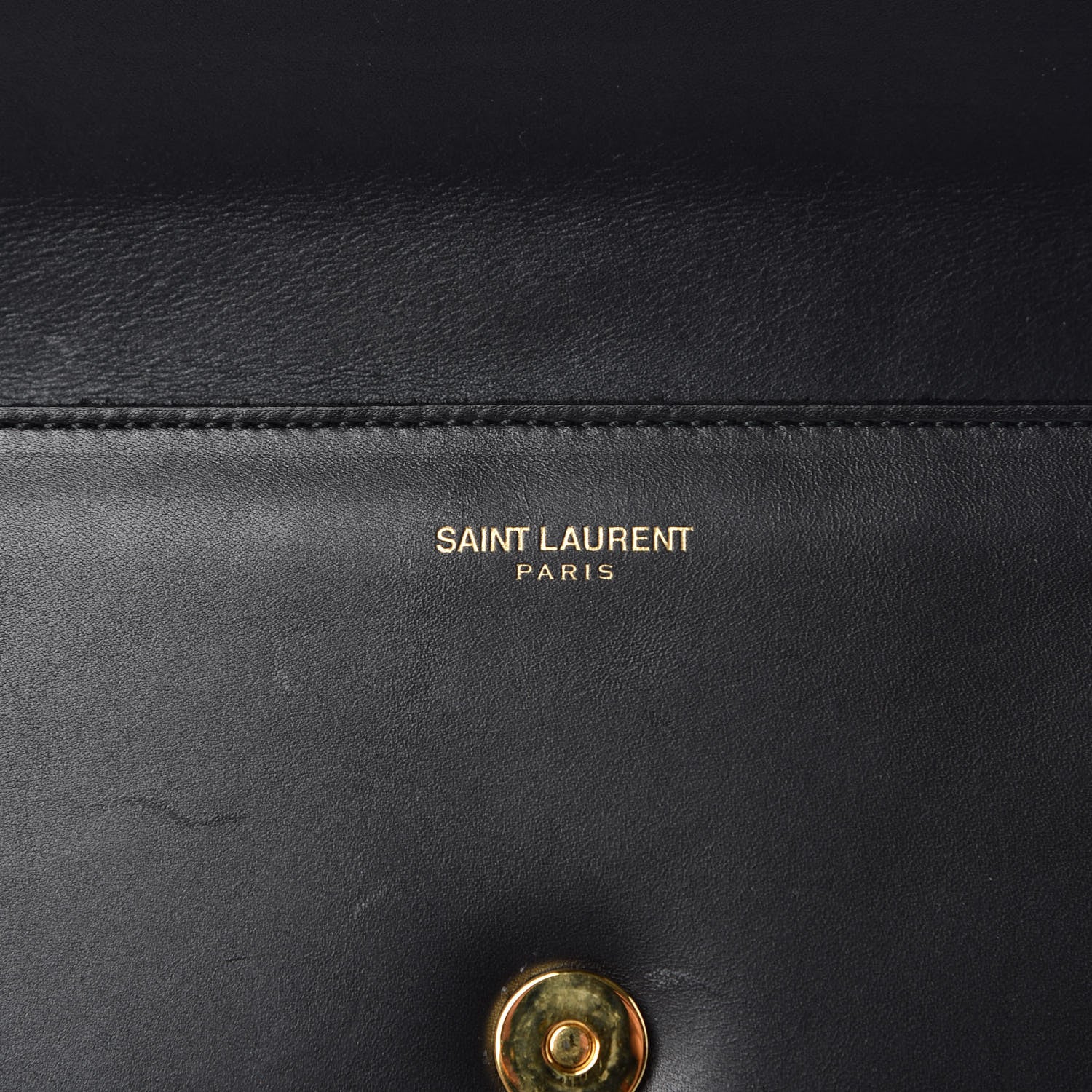 Saint Laurent Calfskin Lutetia Flap Clutch Black 7 of 13