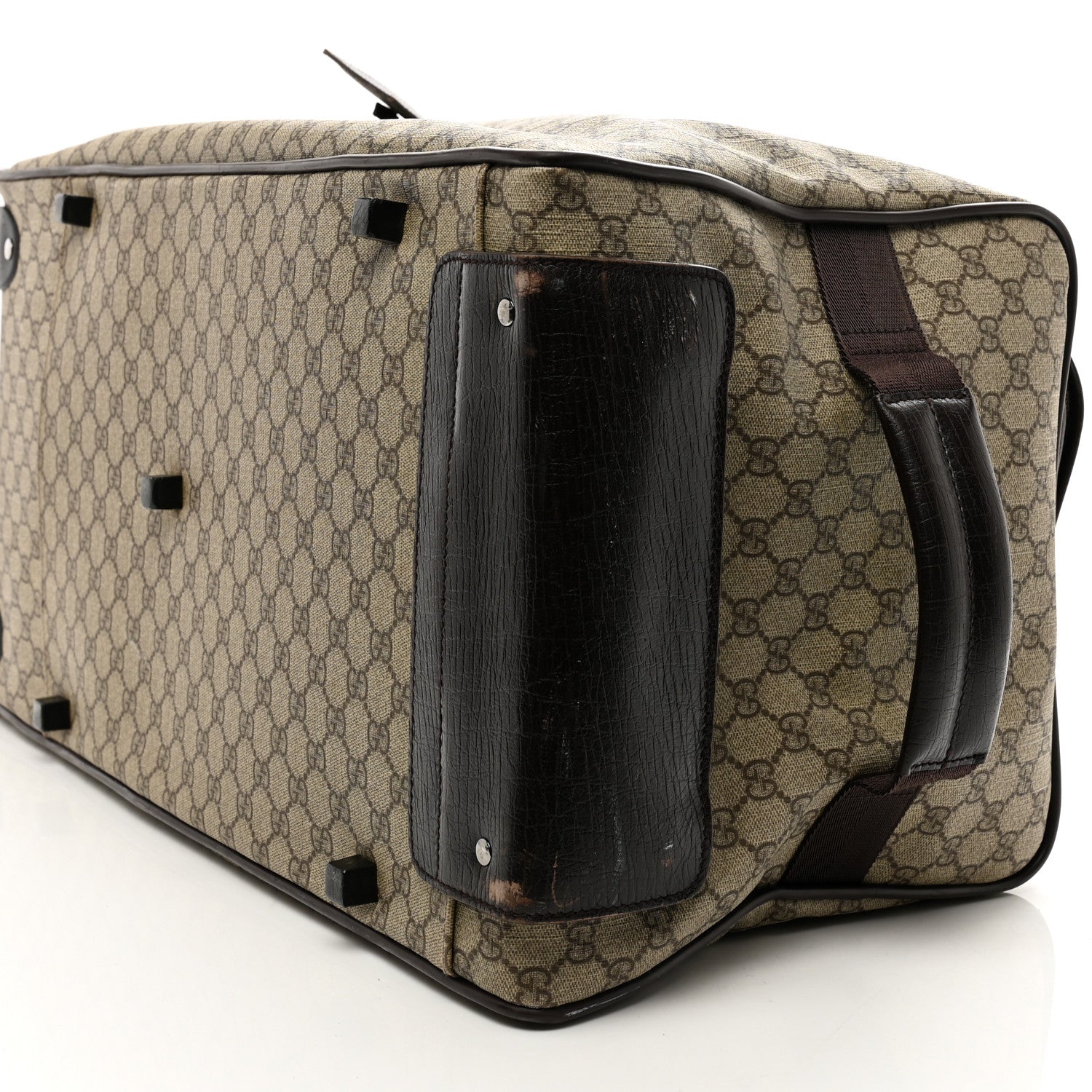 Gucci GG Supreme Monogram Two Wheel Suitcase Brown 8 of 12
