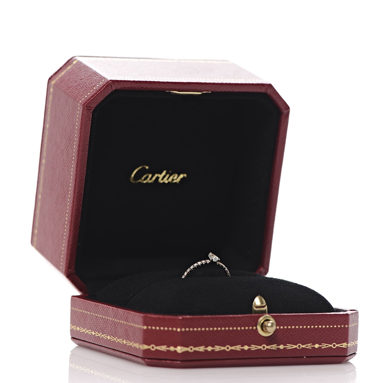 Cartier 18K Pink Gold Diamond Etincelle De Cartier Pear Cut Engagement Ring 47 4 6 of 6