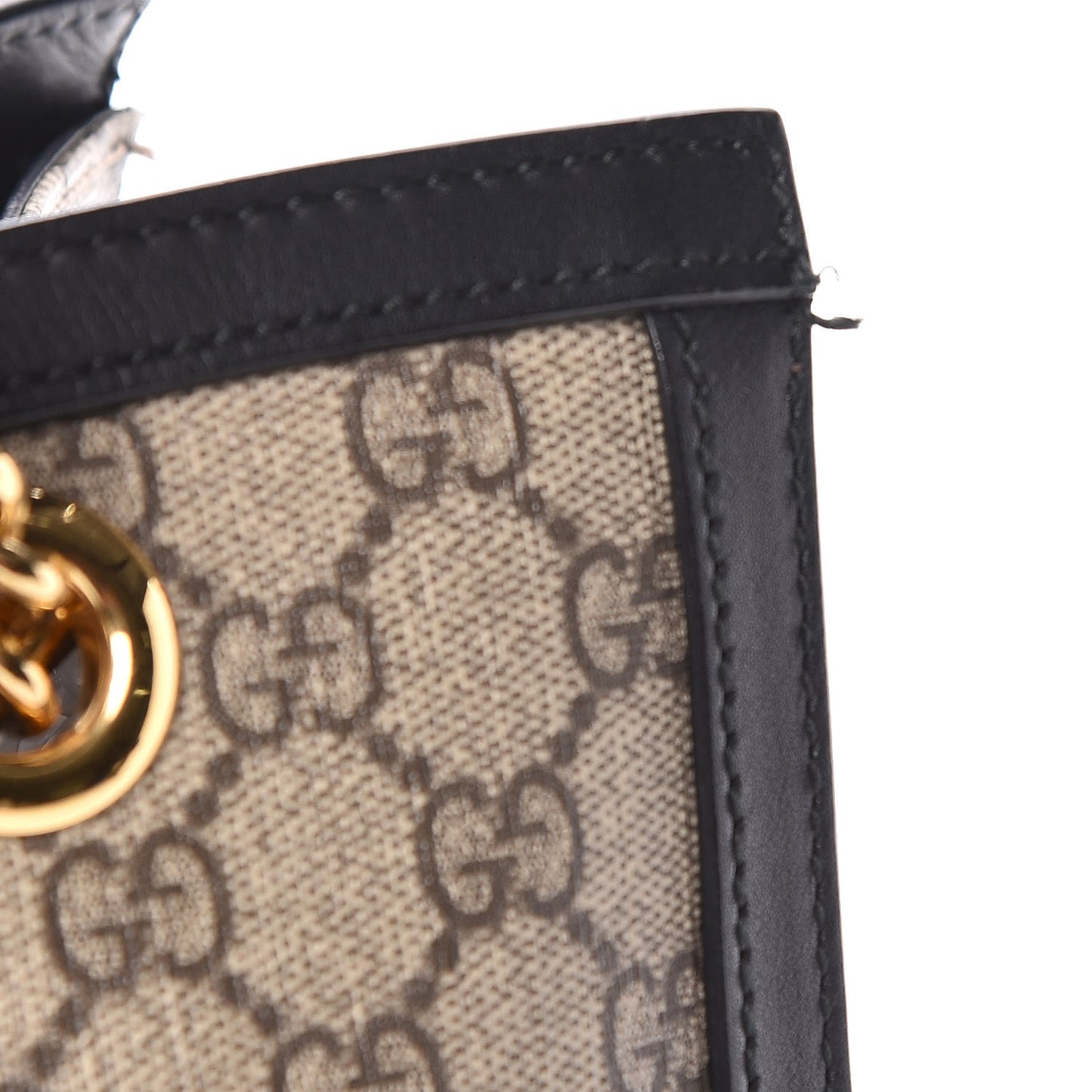 GG Supreme Monogram Medium Padlock Tote Black