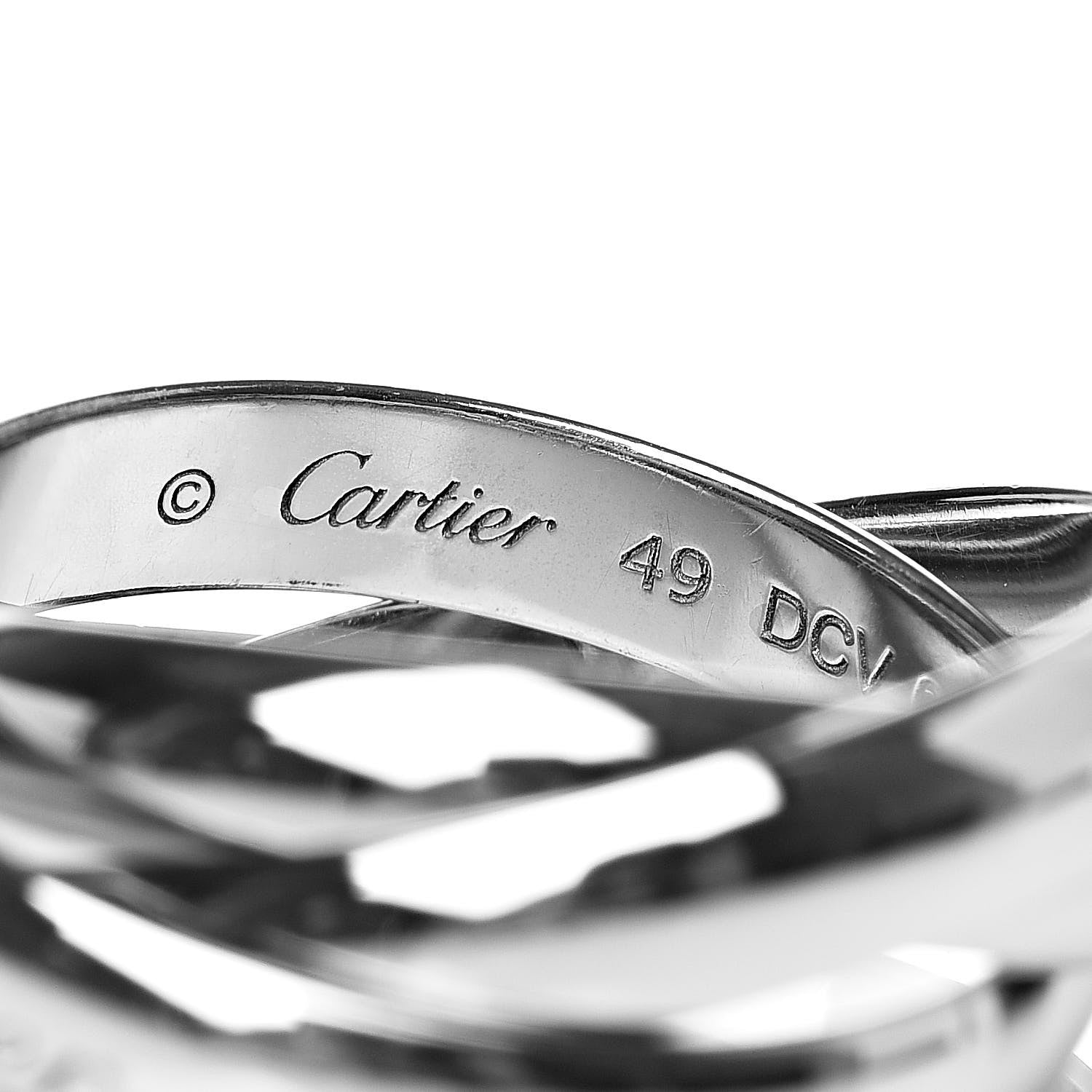 Cartier 18K White Gold Classic Trinity Ring 49 4.75 4 of 5