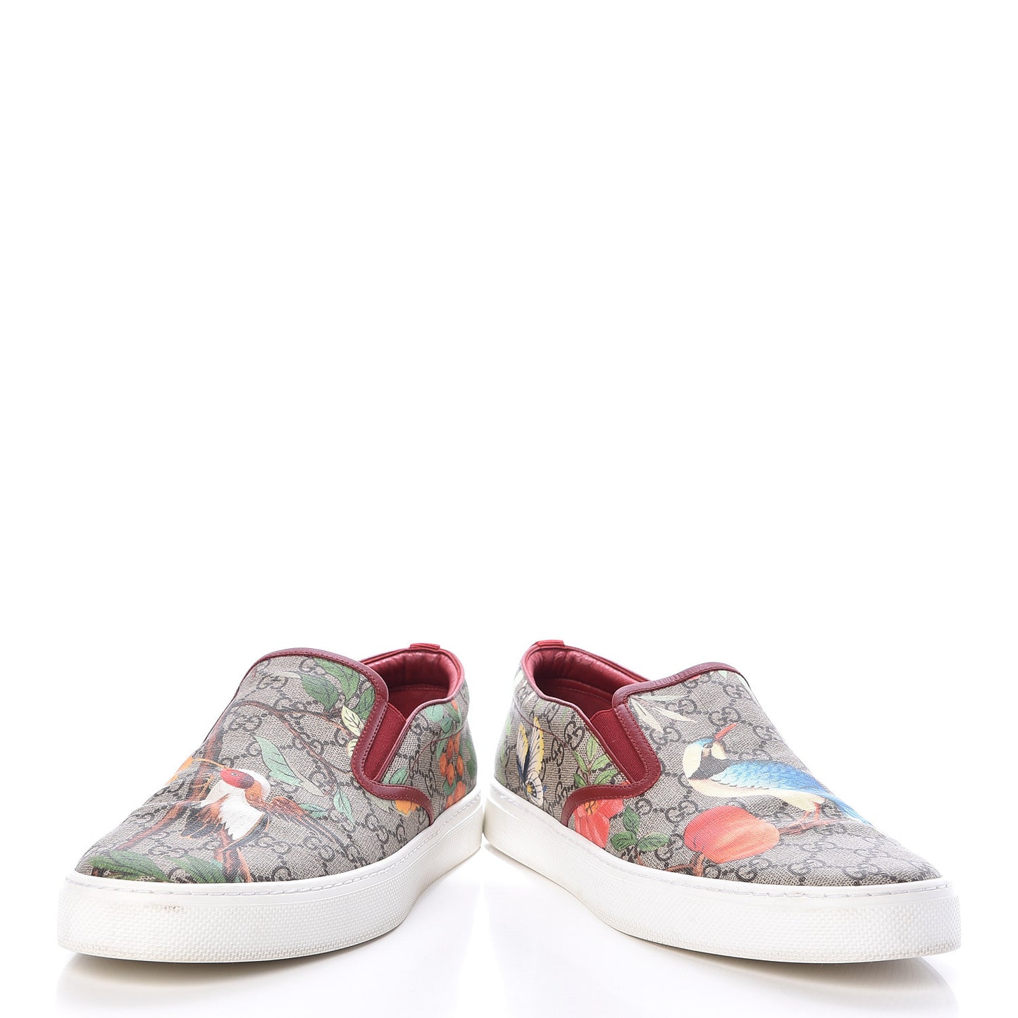 GG Supreme Monogram Tian Mens Dublin Slip On Sneakers 13 Beige Multicolor Red