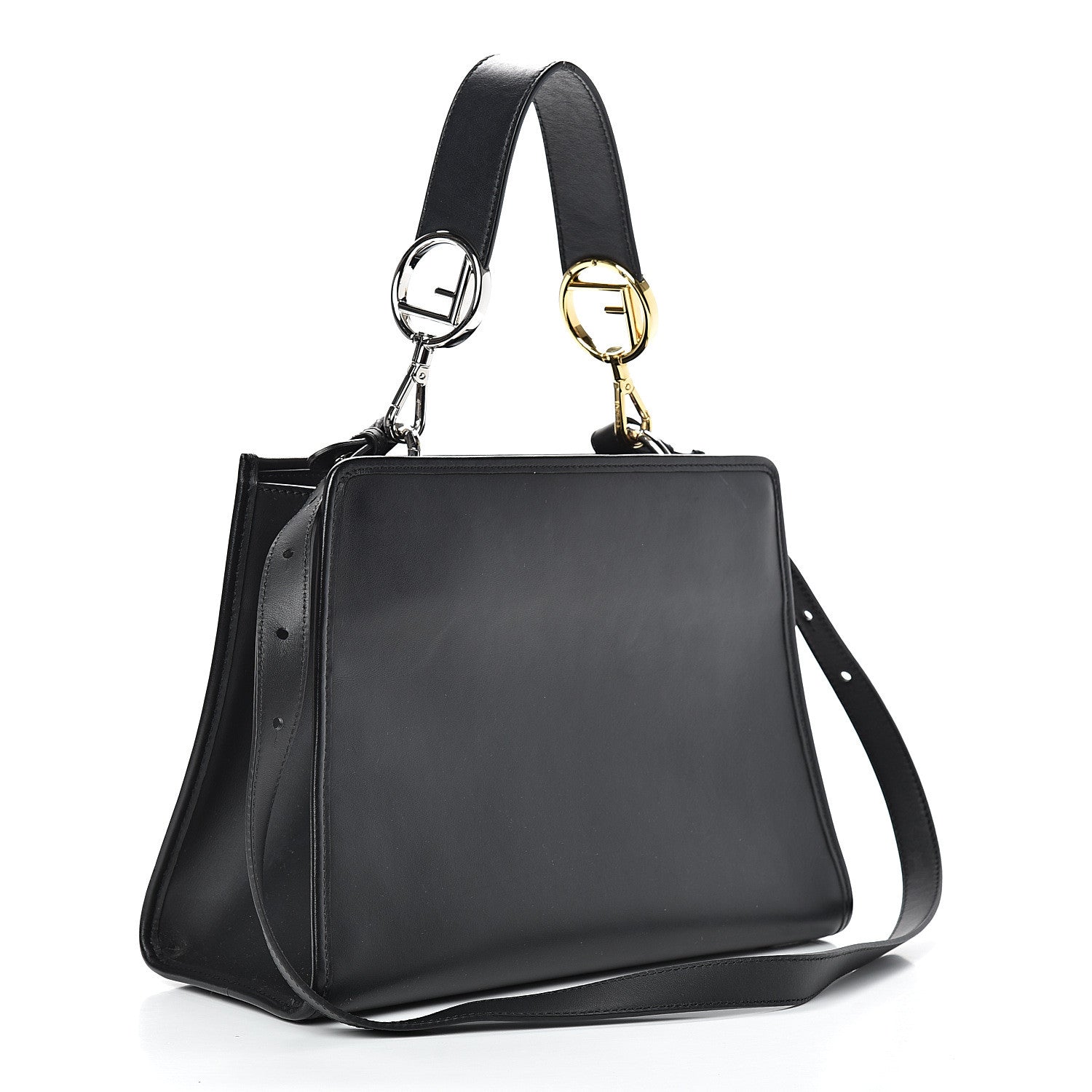 Fendi Vitello Century Opaco F is Fendi Small Runaway Satchel Black 2 of 10