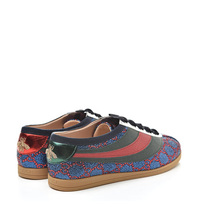 Gucci Lurex Calfskin Web GG Monogram Womens Falacer Sneakers 36.5 Iridescent Blue Iridescent Red Silver 4 of 9