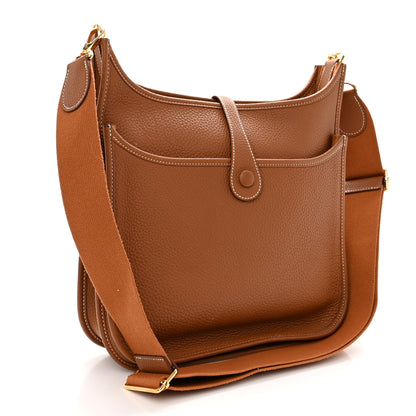 Hermes Taurillon Clemence Evelyne III PM Gold 3 of 10