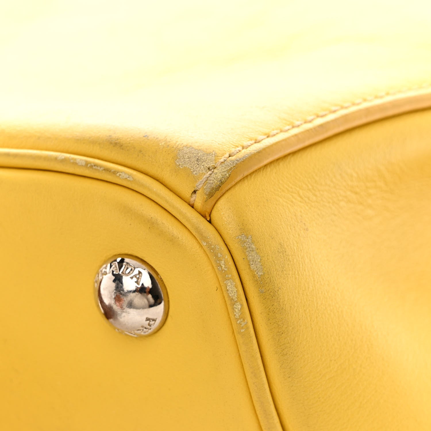 Prada City Calf Medium Galleria Double Zip Tote Yellow 18 of 25