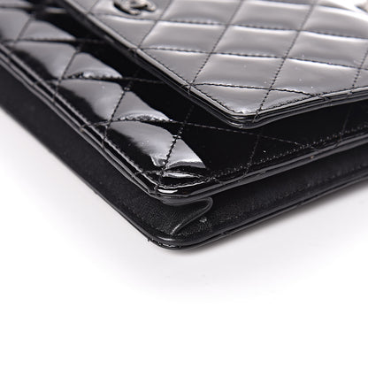Chanel Patent Quilted Wallet On Chain WOC Black 6 of 12