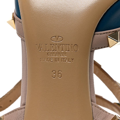 Valentino Garavani Calfskin Nappa Rockstud Ankle Strap 65mm Pumps 36 Indaco Poudre 7 of 8