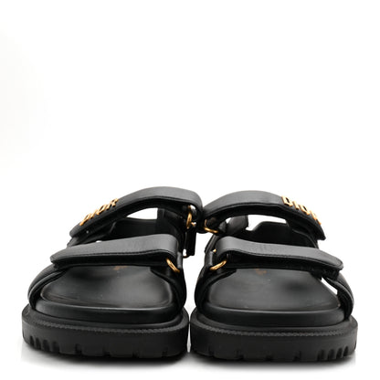 Christian Dior Lambskin Dioract 10mm Sandals 36.5 Black 2 of 9