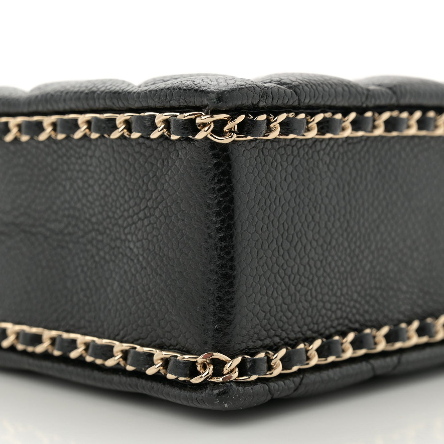 Caviar Quilted Evening Box Bag Black