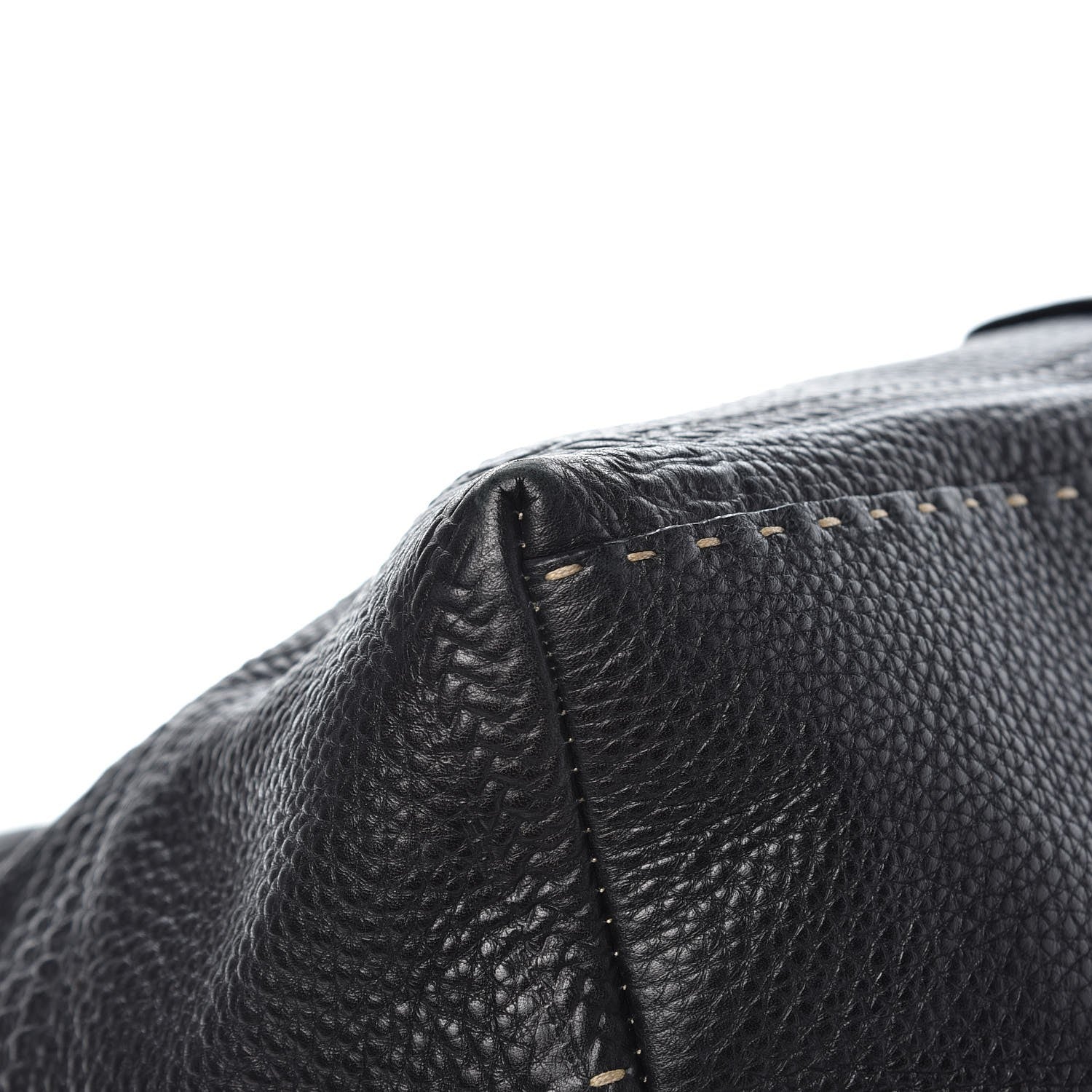 Fendi Calfskin Romano Selleria Large Villa Borghese Tote Black 9 of 10