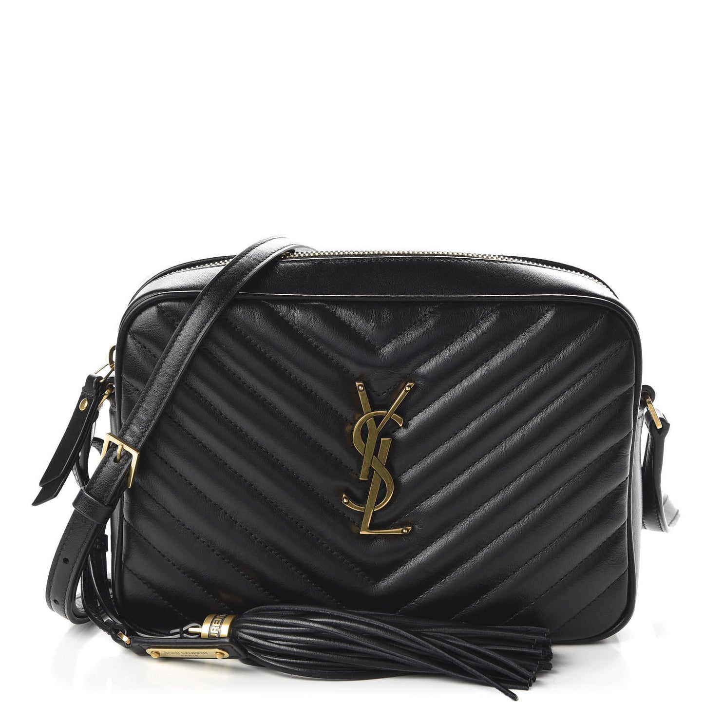 Calfskin Matelasse Monogram Lou Camera Bag Black