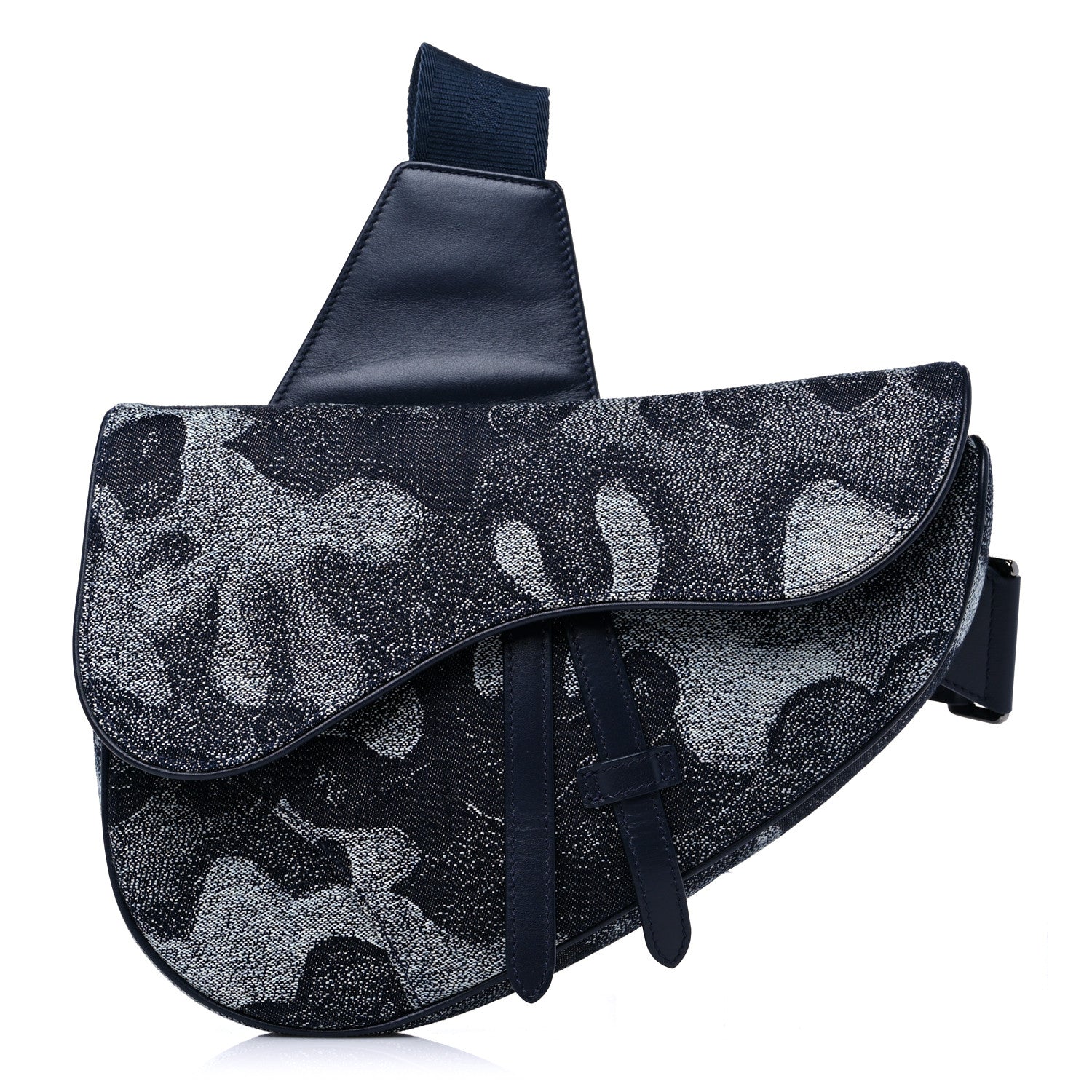 Christian Dior X Peter Doig Denim Camouflage Saddle Bag 1 of 10