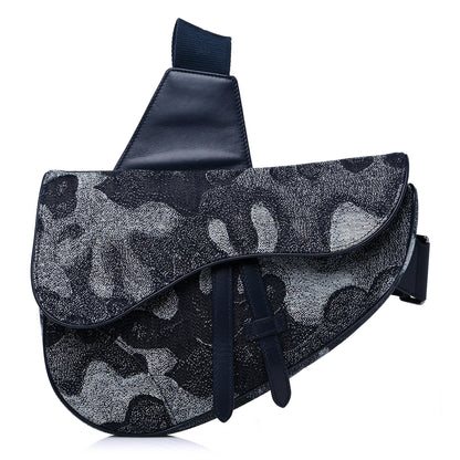 Christian Dior X Peter Doig Denim Camouflage Saddle Bag 1 of 10