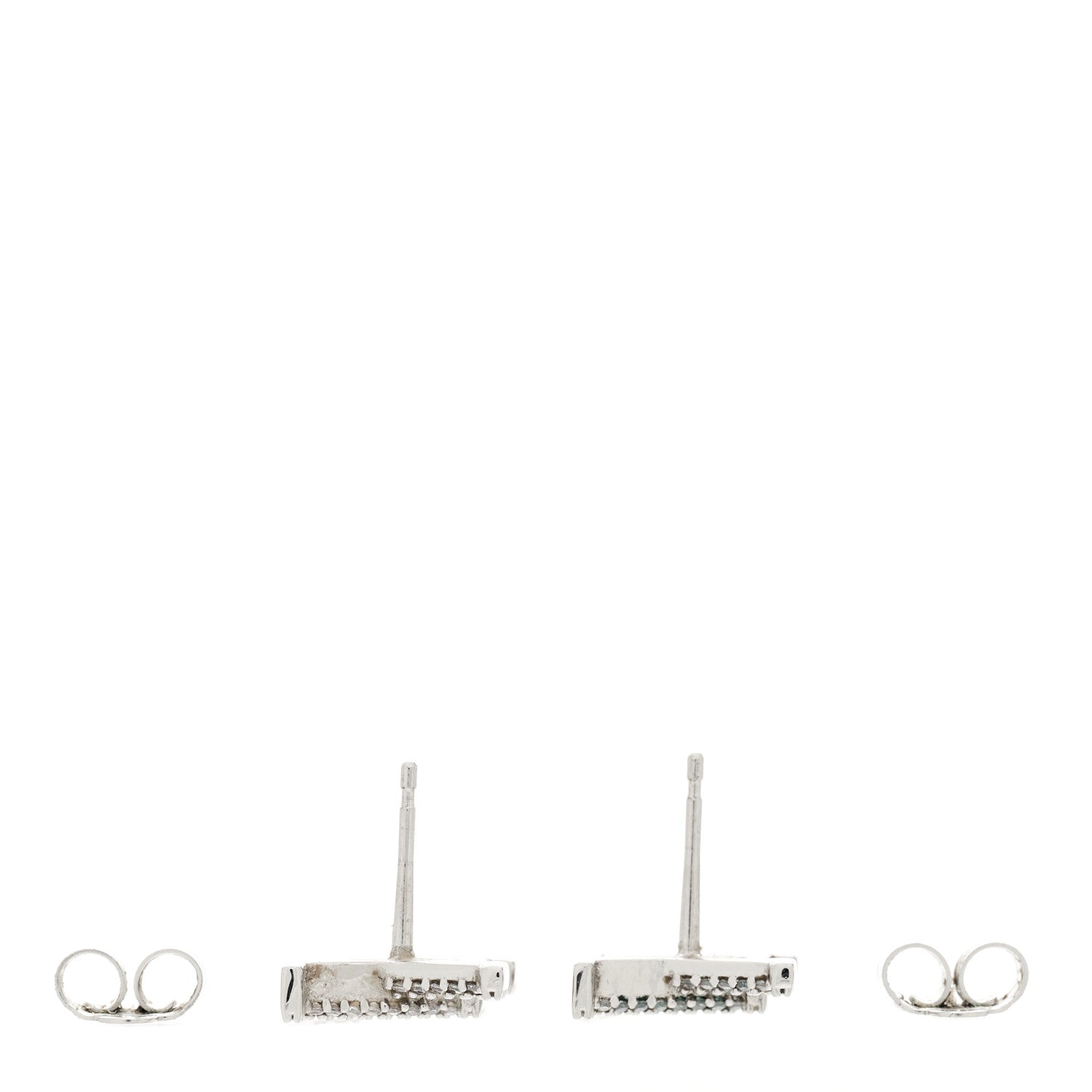 Louis Vuitton Palladium Crystal LV Iconic Earrings 3 of 5