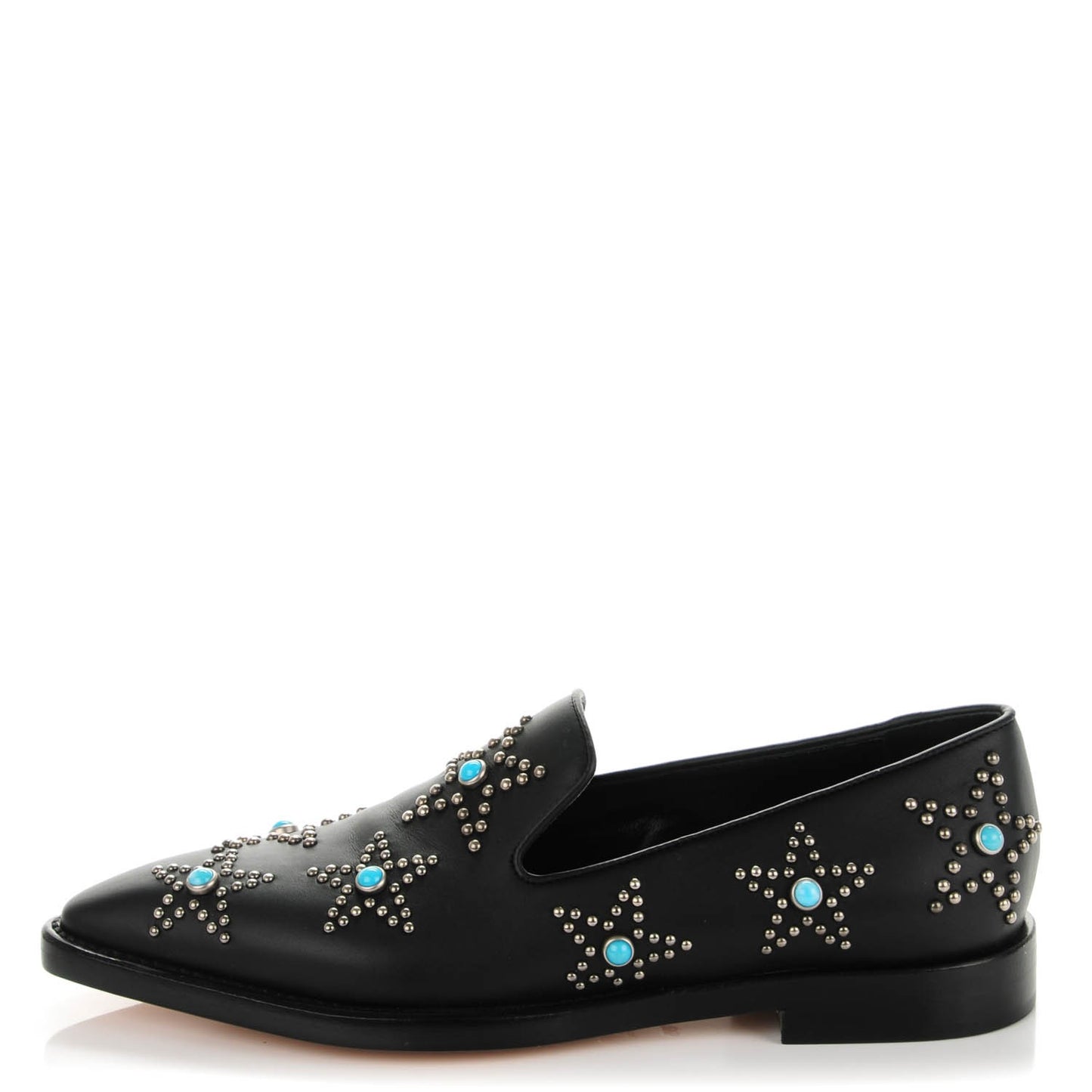Nappa Star Studded Cabochon Loafers 35 Black
