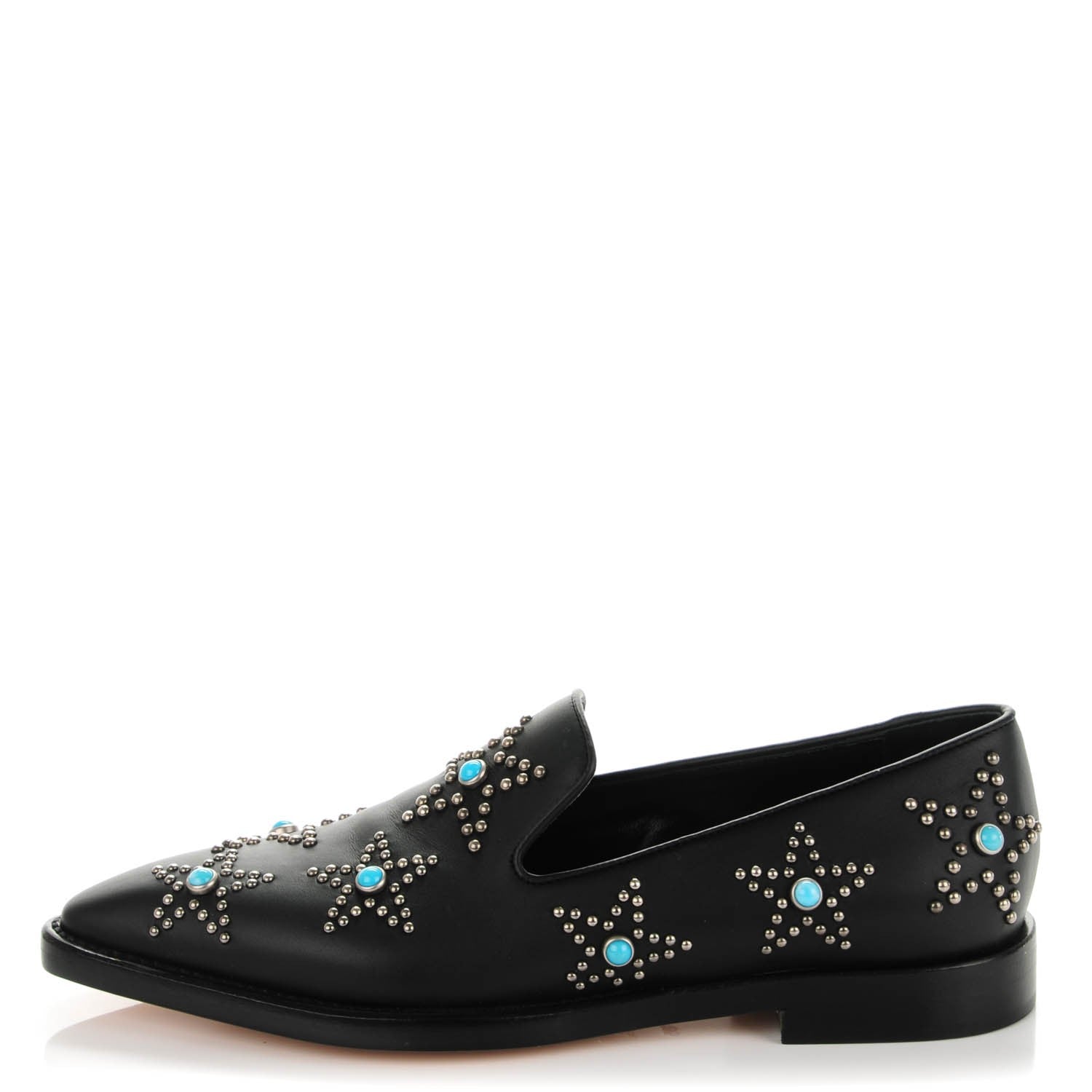 Valentino Garavani Nappa Star Studded Cabochon Loafers 35 Black 1 of 9