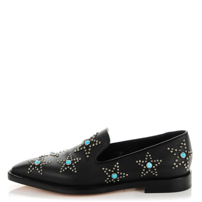 Valentino Garavani Nappa Star Studded Cabochon Loafers 35 Black 1 of 9