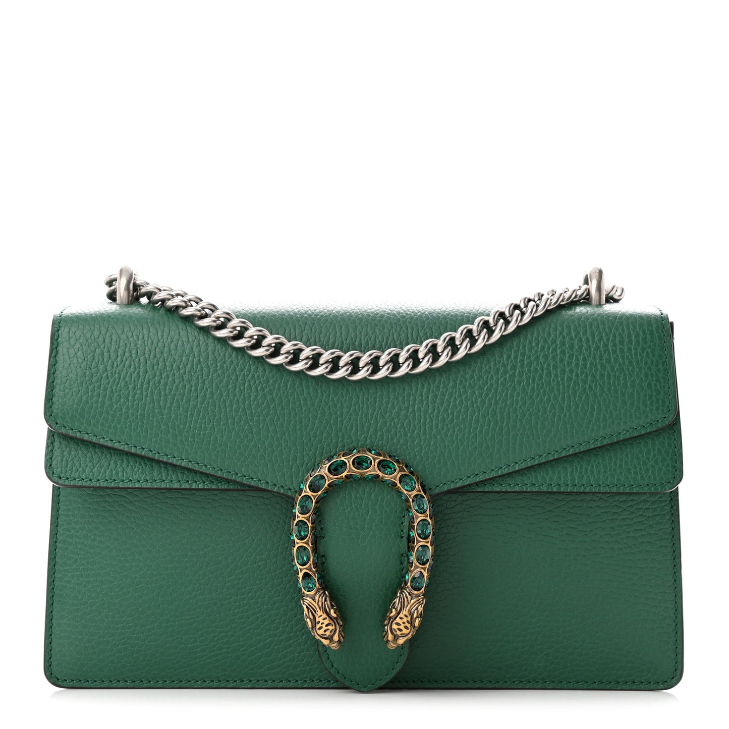 Pebbled Calfskin Small Dionysus Shoulder Bag Emerald