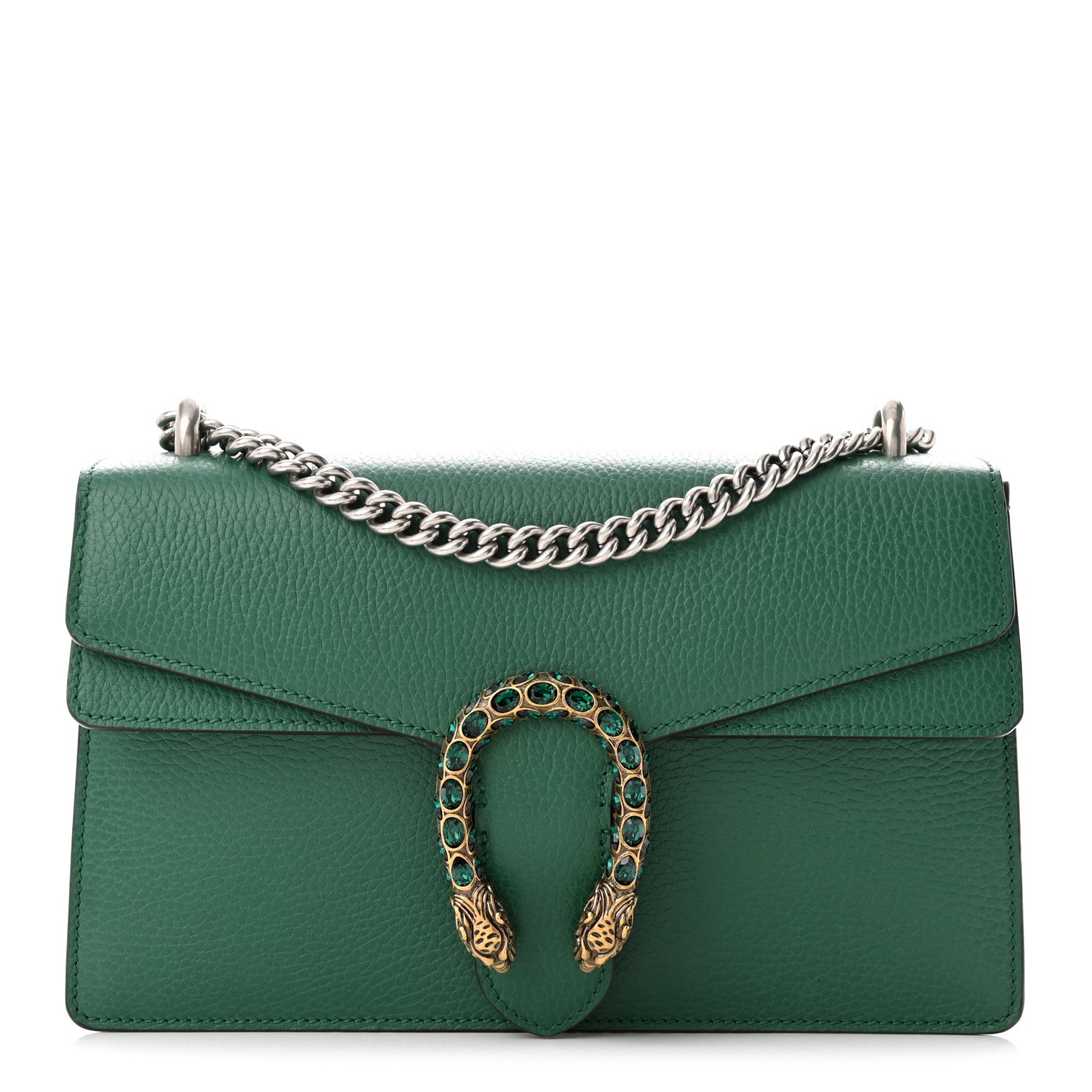 Gucci Pebbled Calfskin Small Dionysus Shoulder Bag Emerald 1 of 11
