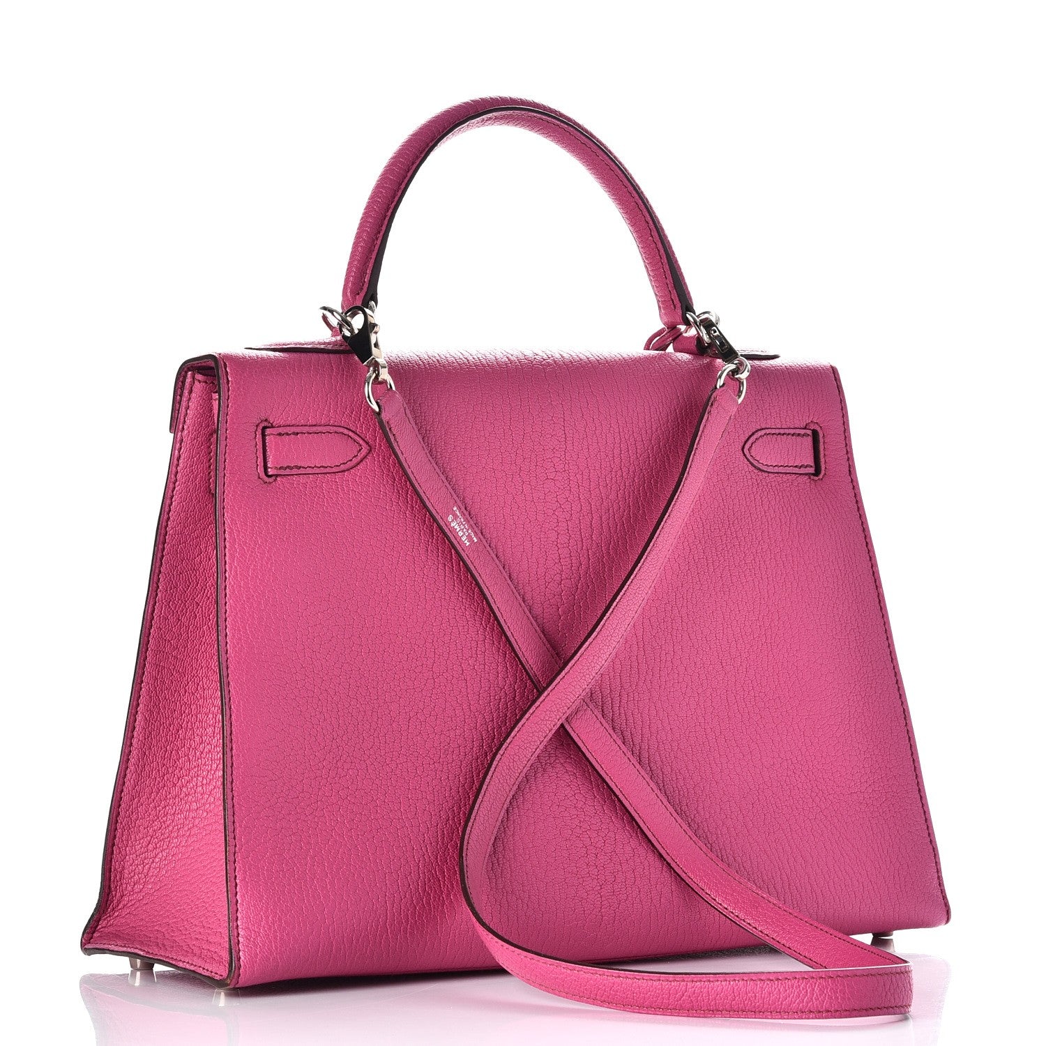 Hermes Chevre De Coromandel Kelly Sellier 32 Fuchsia 4 of 12