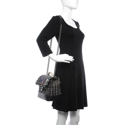 Chanel Tweed Trip Top Handle Flap Black 2 of 10