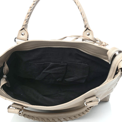 Balenciaga Chevre Silver Metallic Edge Hardware Velo Beige Dune Argille 4 of 4