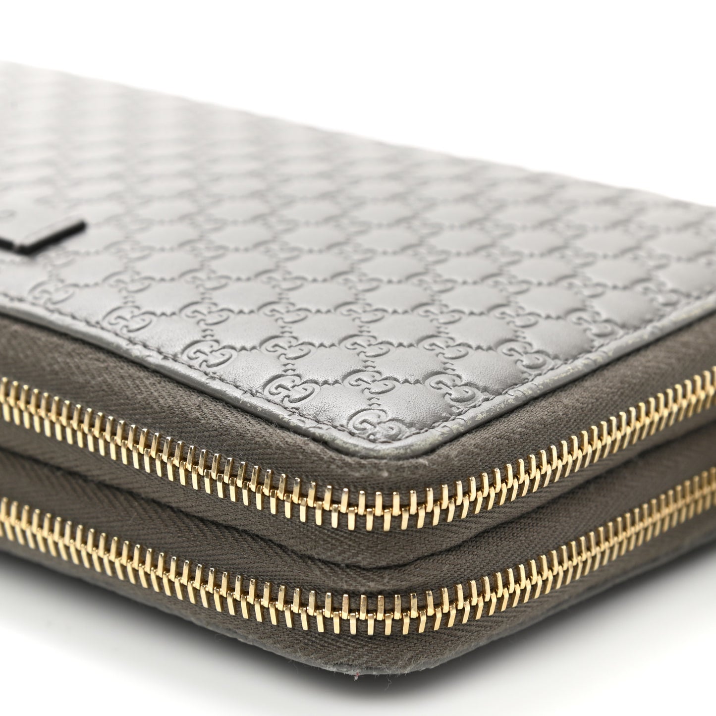 Microguccissima Zip Around Top Handle Travel Wallet Loess