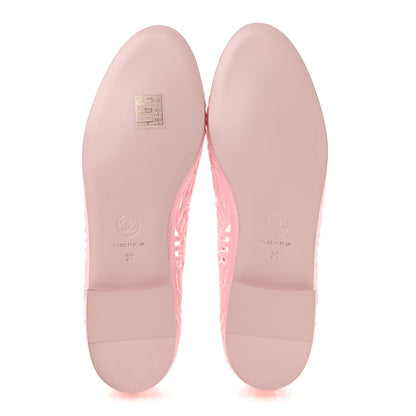 Chanel Cotton Embroidered Cap Toe Ballet Flats 38 Light Pink 6 of 10