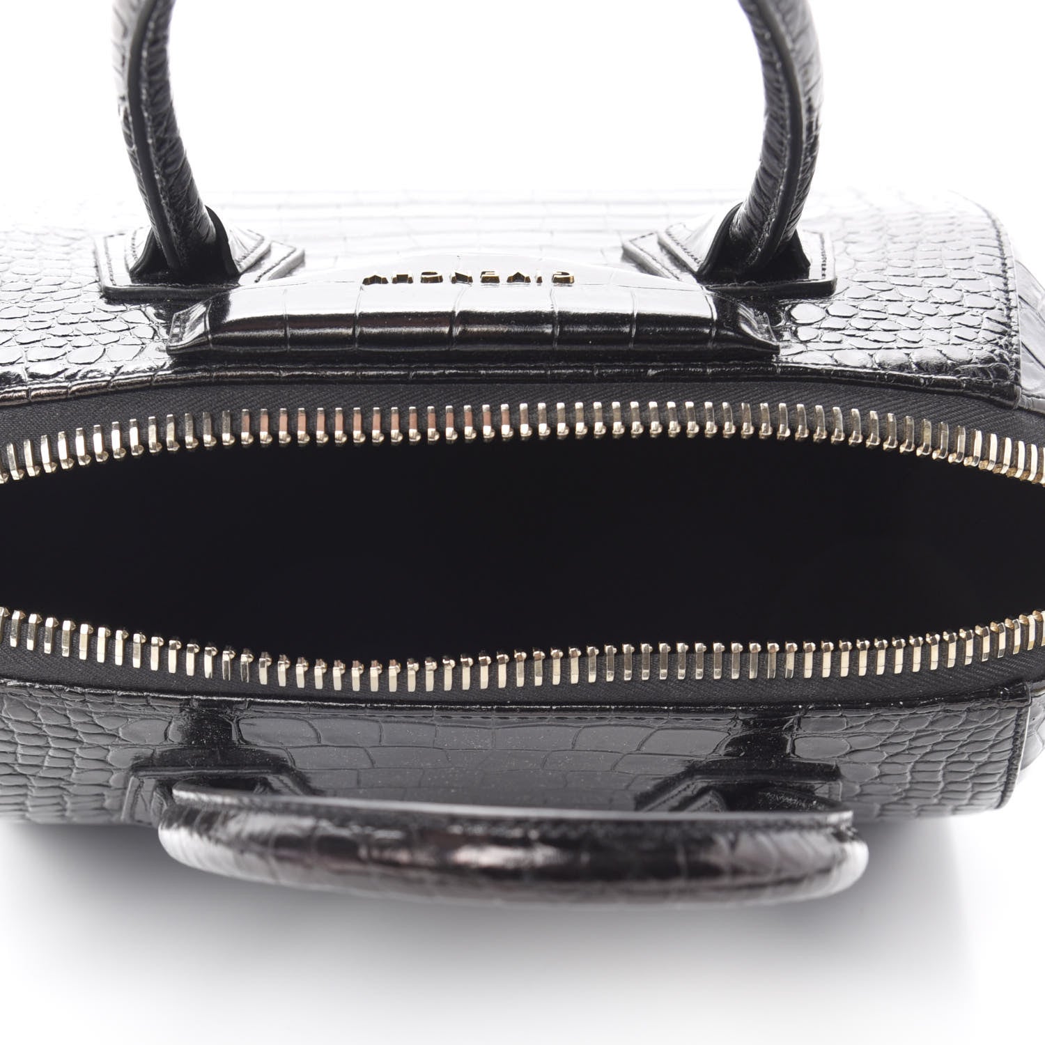 Givenchy Calfskin Crocodile Embossed Small Antigona Black 6 of 11