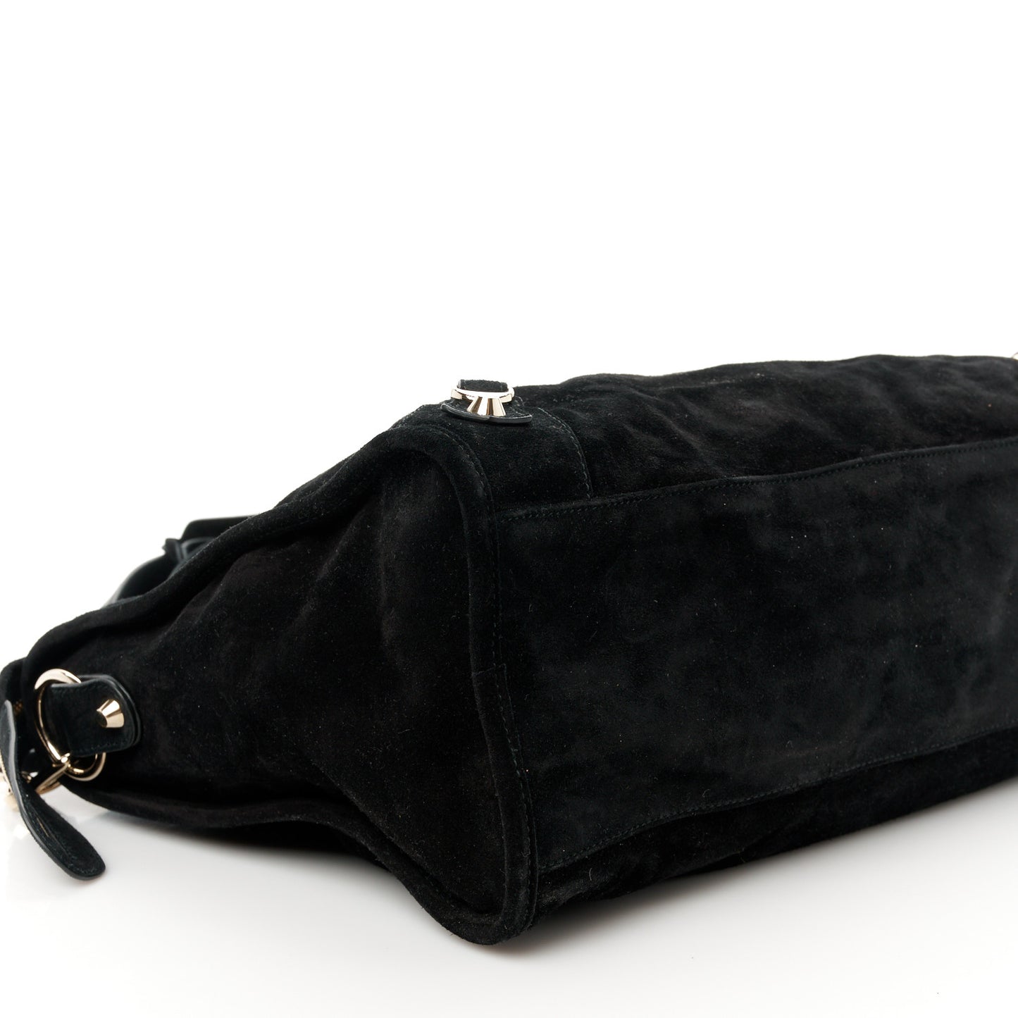 Baby Daim Suede Classic Silver Hardware City Black