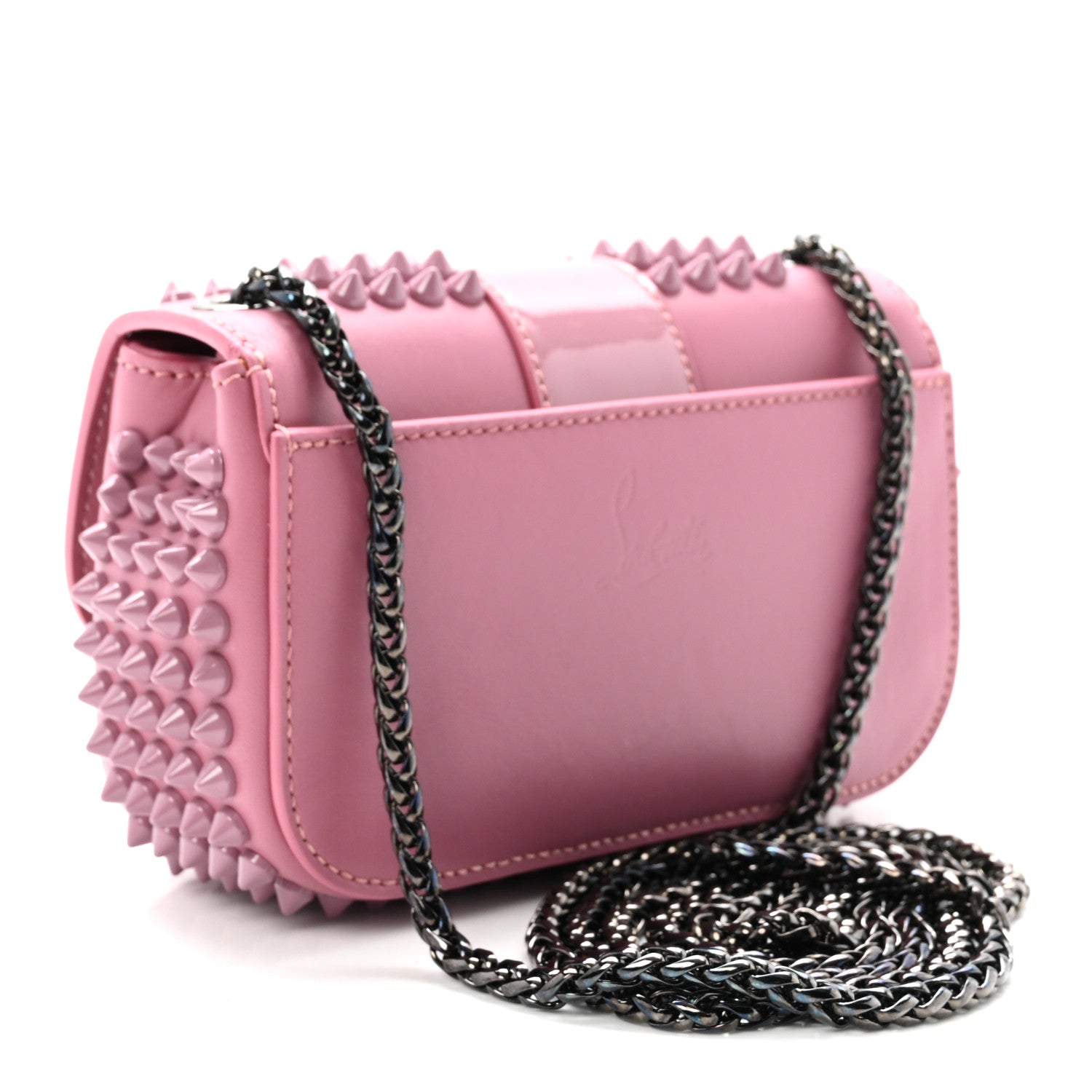 Christian Louboutin Calfskin Patent Spiked Sweety Charity Crossbody Bag Rosette 2 of 9