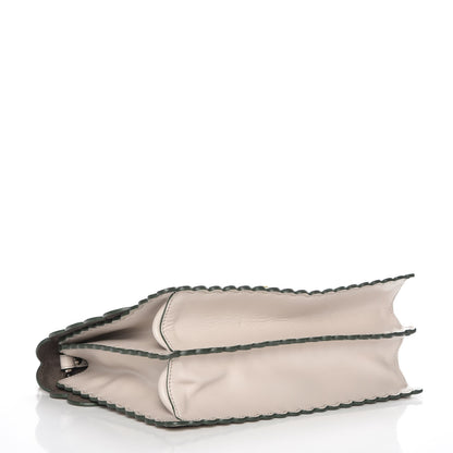 Fendi Vitello Liberty Scalloped Studded Kan I Shoulder Bag Grigio Polvere 4 of 7