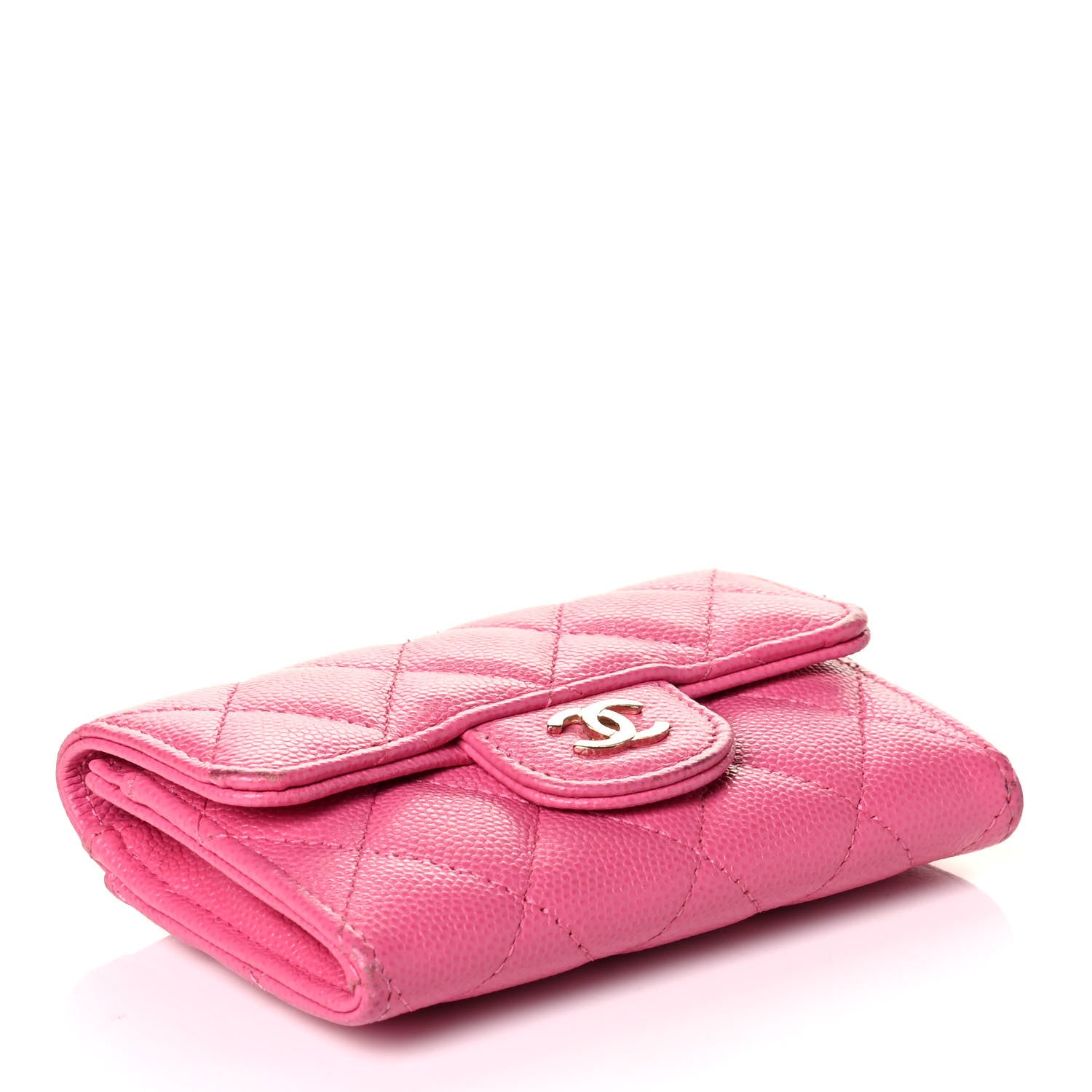 Chanel Caviar Quilted Flap Card Holder Wallet Pink 6 of 11