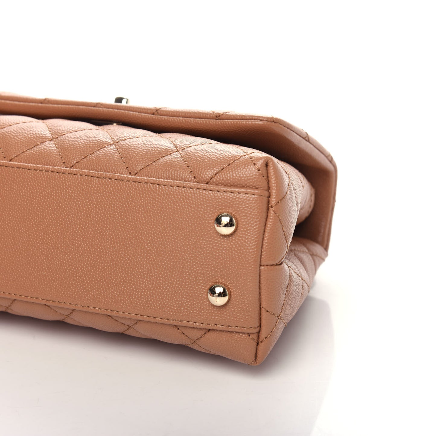 Caviar Quilted Mini Coco Handle Flap Brown