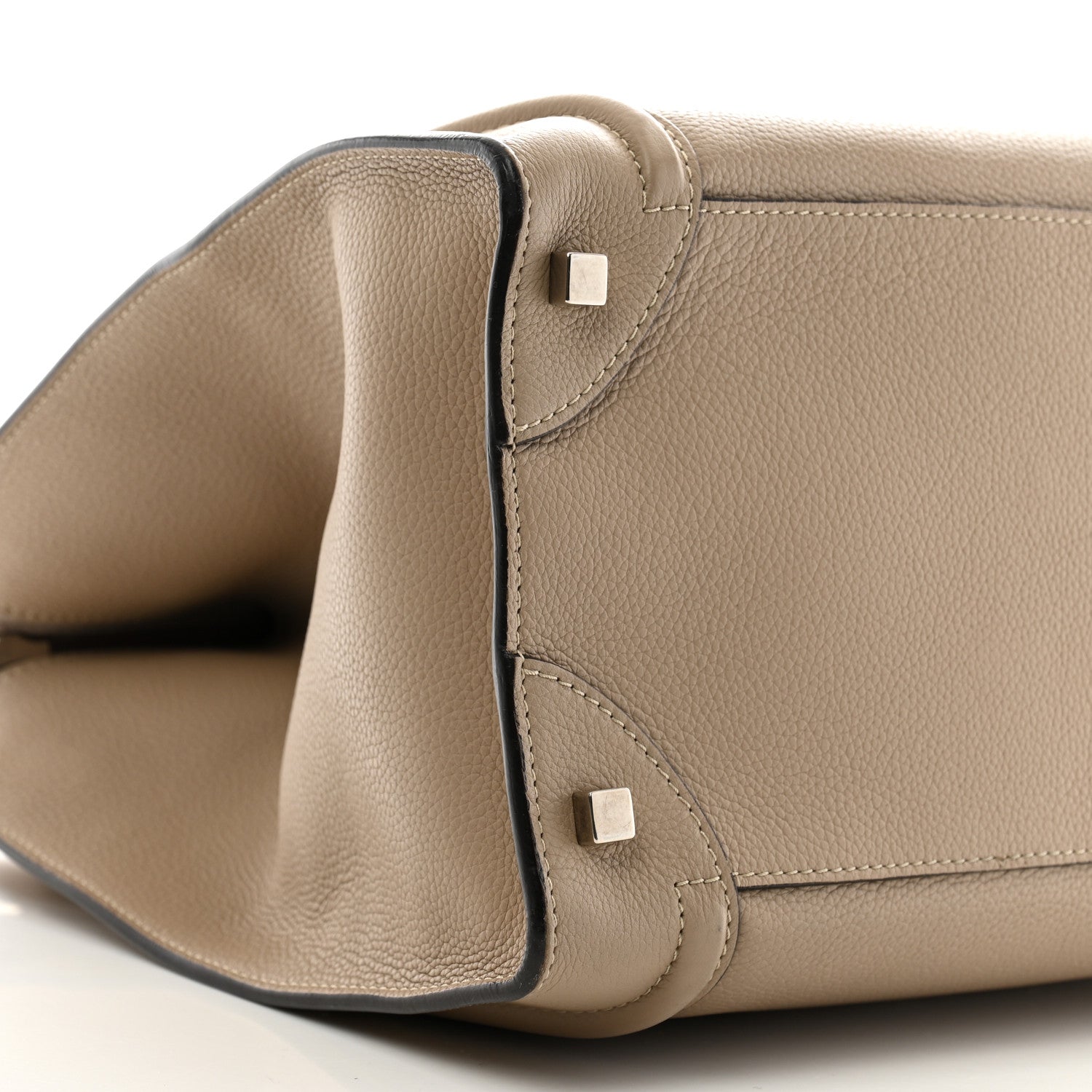 Celine Drummed Calfskin Mini Luggage Dune 8 of 11