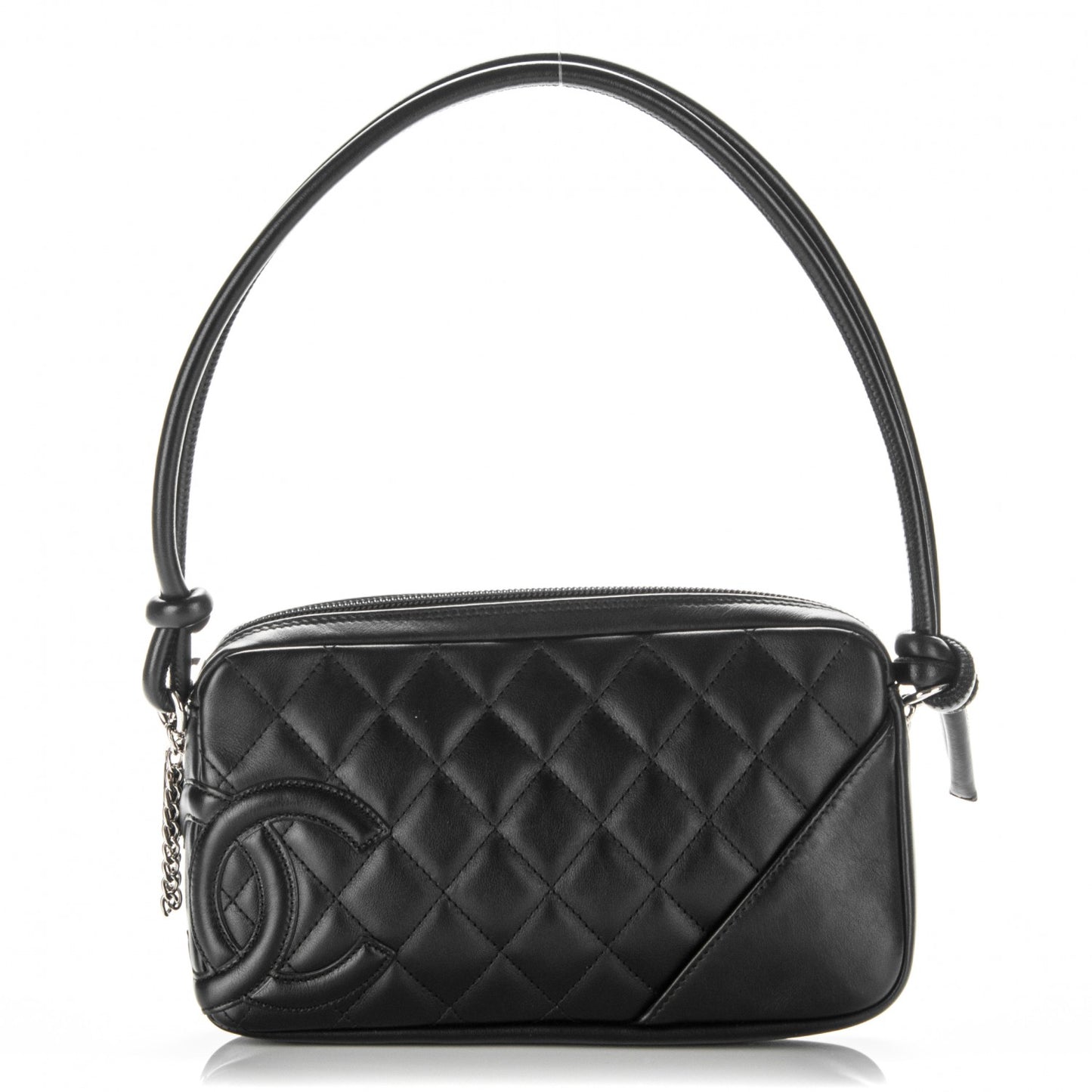 Calfskin Quilted Cambon Pochette Black