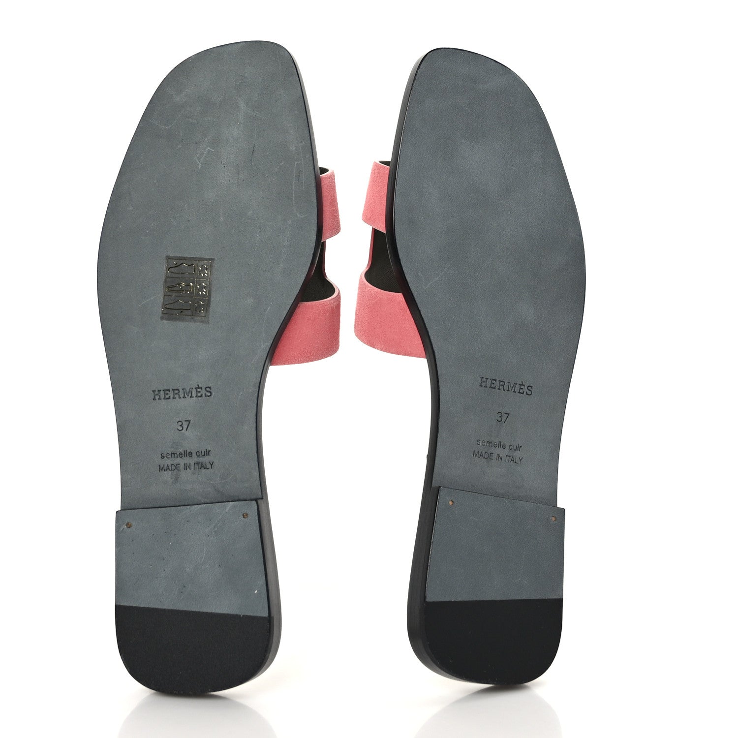 Hermes Suede Goatskin Oran Sandals 37 Rose Du Desert 5 of 9