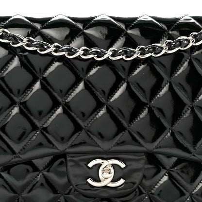 Chanel Patent Quilted Jumbo Double Flap Black 8 of 18