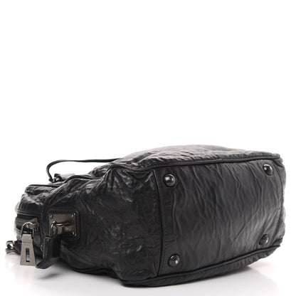 Prada Nappa Antique Shoulder Bag Black 4 of 12