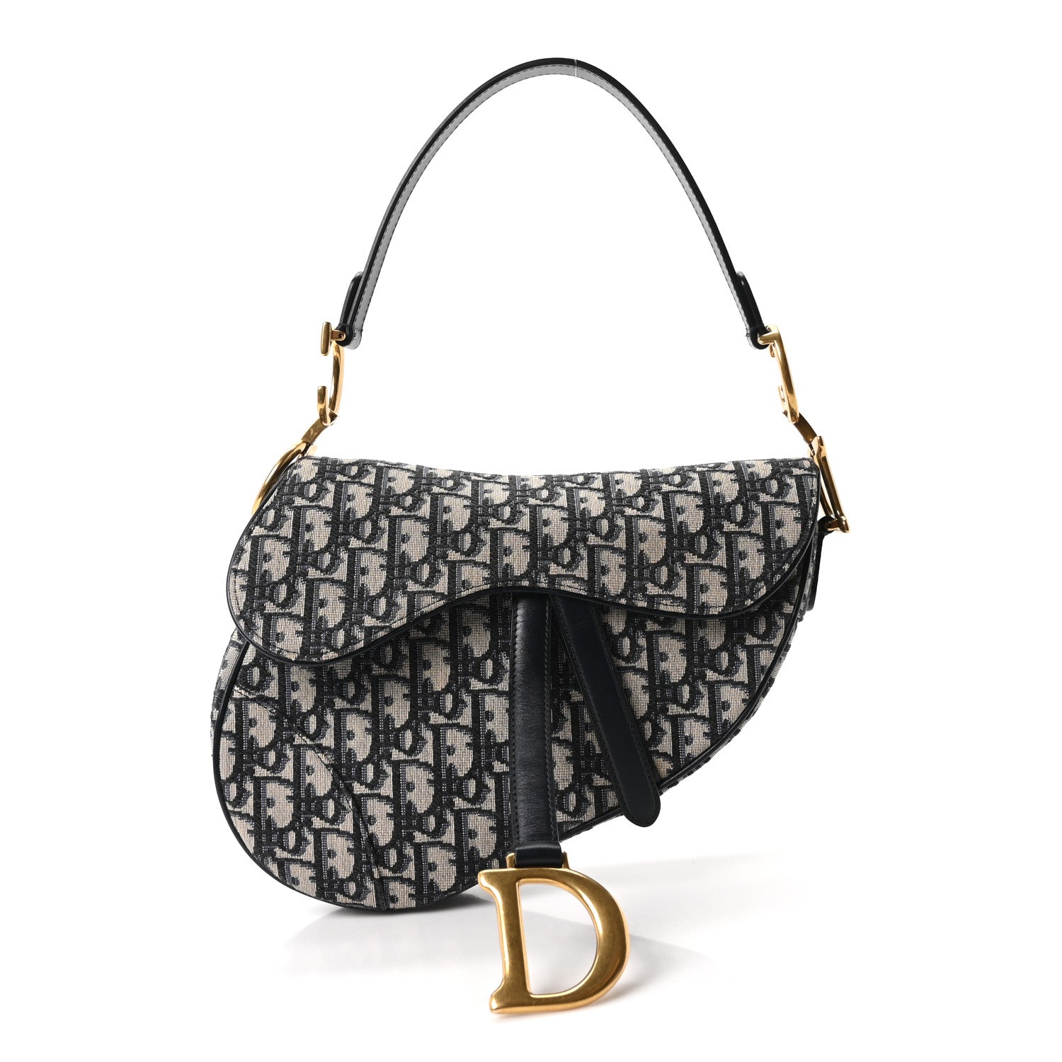 Christian Dior Oblique Saddle Bag Blue 1 of 19