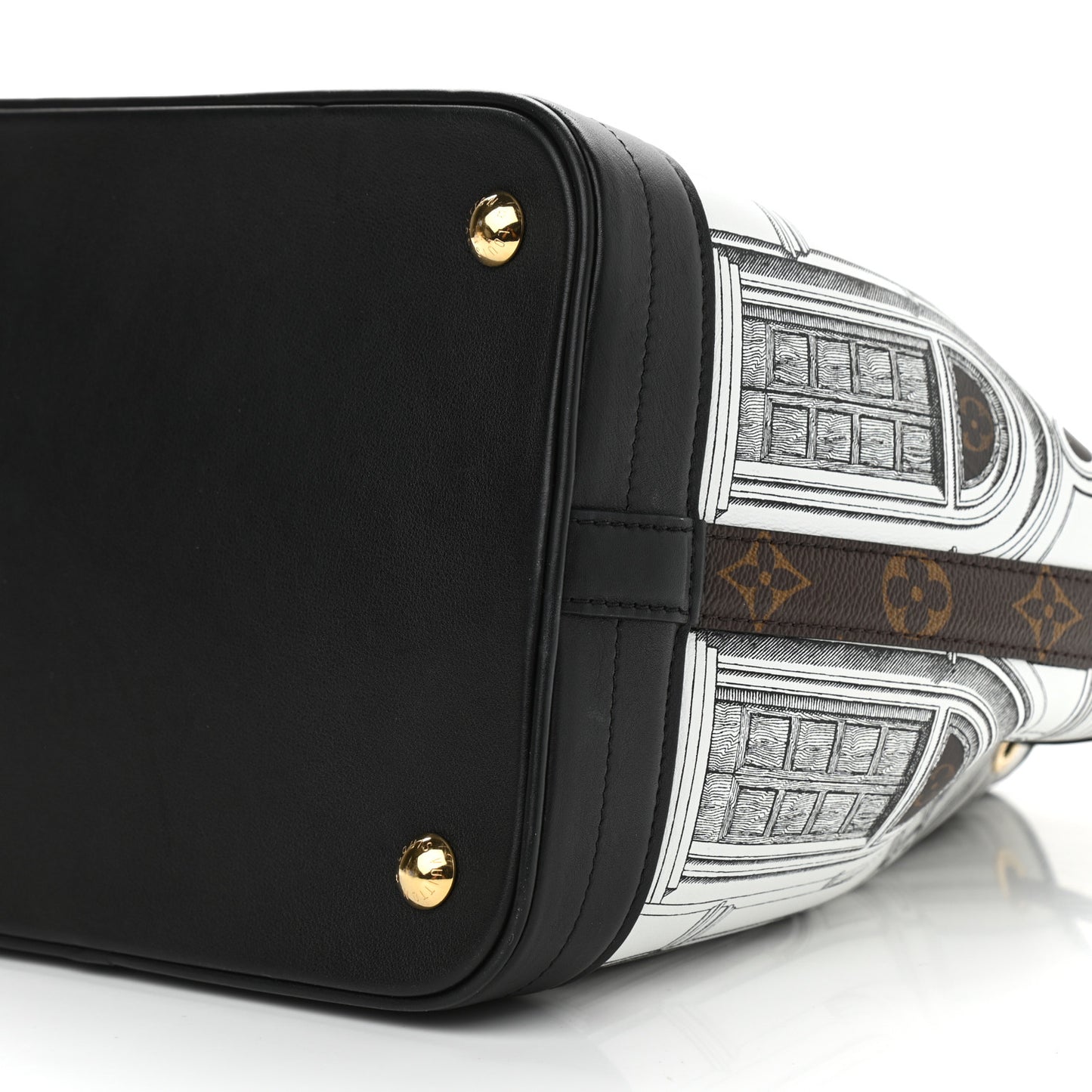 X FORNASETTI Calfskin Architettura Noe MM Black White